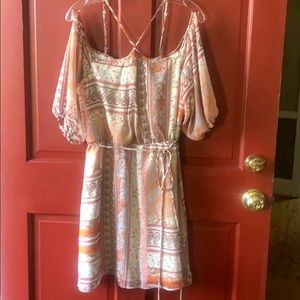 BCBG Spaghetti Strap Cold Shoulder Dress Sz Medium